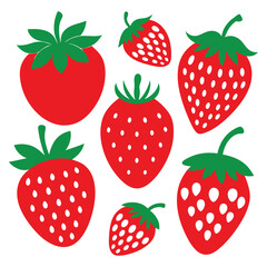 Various-Strawberry fruit art silhouettes-1
