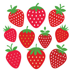 Various-Strawberry fruit art silhouettes-4