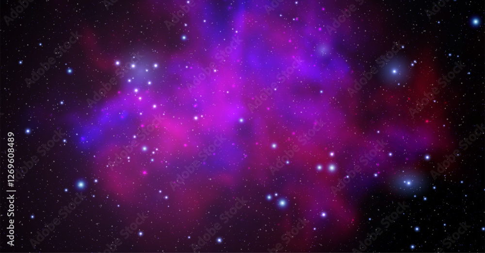 Canvas Prints space vector background with realistic nebula and shining stars. magic colorful galaxy with stardust