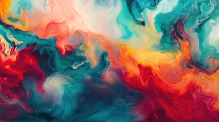 Abstract vibrant paint swirls
