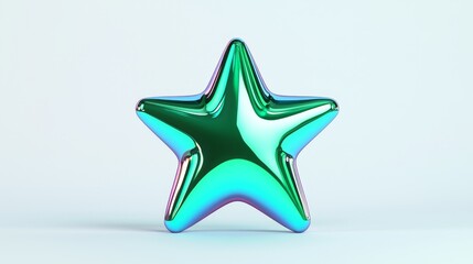 Obraz premium Shiny star decoration minimalist setting 3d model reflective surface artistic presentation modern design