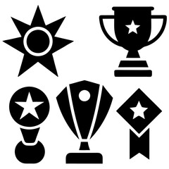rewards-and-prizes-line-icons-on-white background.