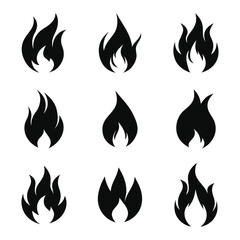 Fire icons for design. concept flame, fire, icon, vector illustration in flat style danger
