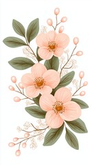 Pink peonies dreamy femininity gardening petal. A beautiful arrangement of soft pink flowers and green leaves, creating a delicate and elegant floral design.