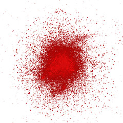 red spray paint stain texture effect without background