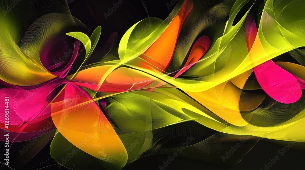 Poster Abstract Colorful Swirling Forms Design