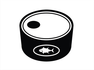 Canned sardines,seafood, tuna, cornet icon vector isolatd white