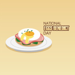 vector graphic of national eggs benedict day for national eggs benedict day celebration.