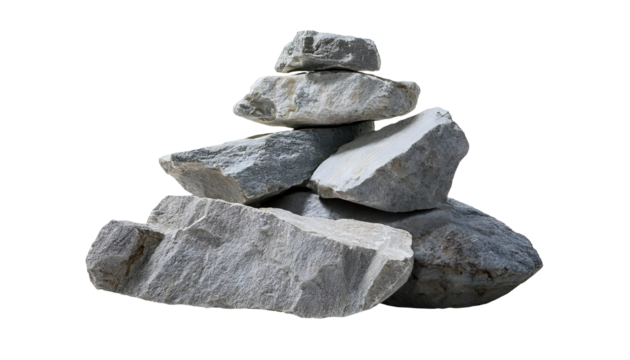 realistic pile of natural stones with rough texture, stacked rock formation, rugged boulders and pebbles, weathered stone pile for construction and landscaping, raw mineral rocks for geology and natur