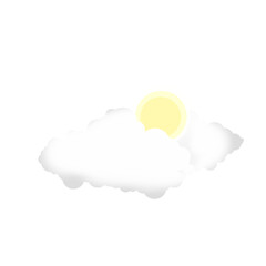 weather icon cloud with sun without background