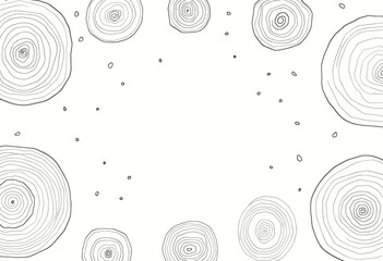 Concentric circles and dots, with varying sizes and radii, creating a sense of depth and movement. Vector patterns, random pattern