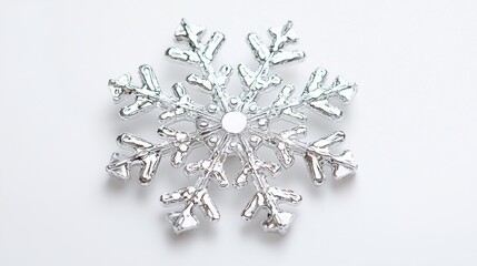 Intricate snowflake design winter wonderland decorative art studio setting close-up view natural beauty