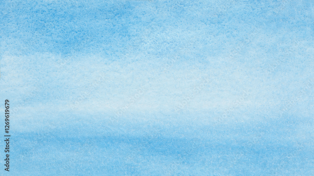 Poster Blue azure turquoise abstract hand painted watercolor background on textured paper for textured backgrounds templates and web banner designs
