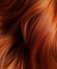 Naklejka premium Vibrant, fiery red hair captured in macro detail