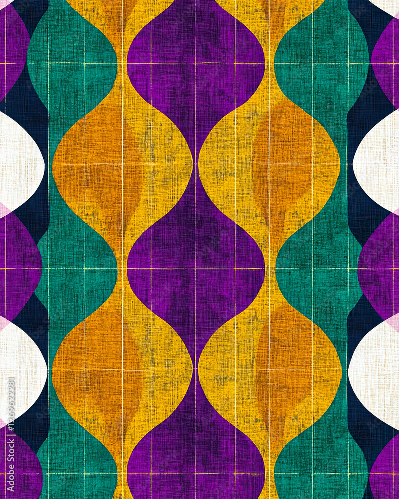 Aufkleber bold geometric diamonds create a modern harlequin pattern in vibrant colors and minimalistic design