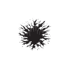 Fototapeta premium Explosion clean simple icon silhouette black