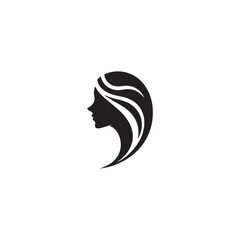woman face icon design vector silhouette