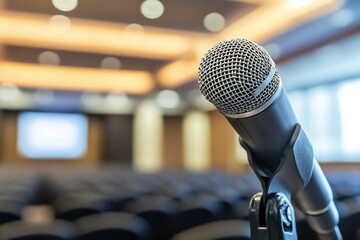 Auditorium stage with microphone