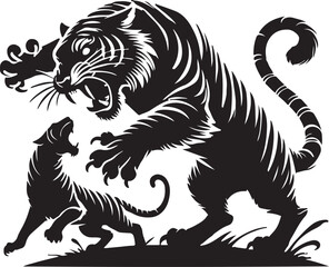 Tiger Attack Royalty in the Wight background