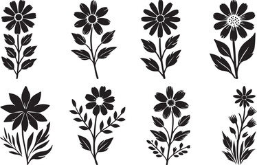 a black and white floral design