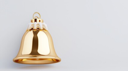 Golden bell decoration festive celebration image minimalist setting close-up view holiday spirit