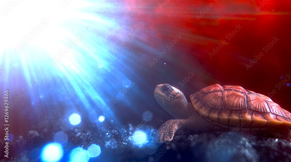 Poster Journey of a Turtle Through the Cosmic Wonders of the Universe