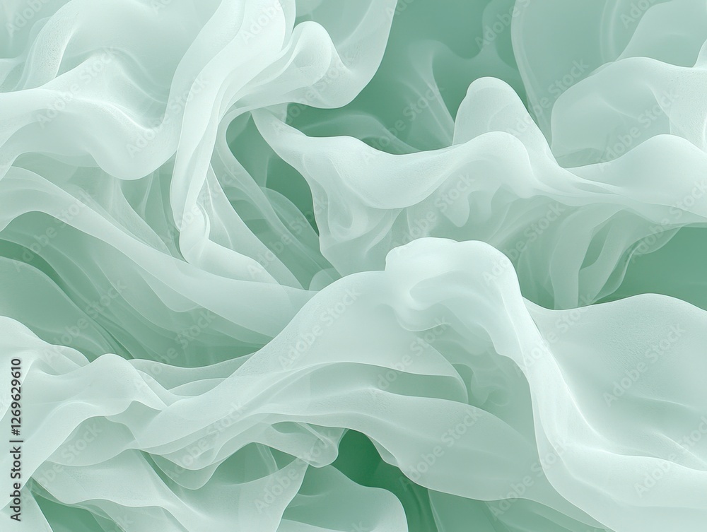 Poster swaying fabric abstracts digital art soft textures serene environment close-up view fluid design con