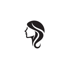 woman face icon design vector silhouette