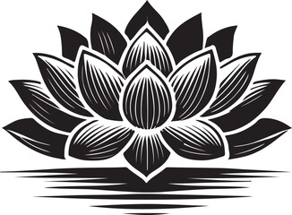 Continuous line drawing of lotus flower. One line drawing background. Vector illustration