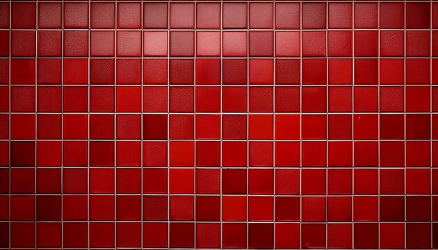 rustic red tile mosaic with a grid pattern used as a background perfect for modern backgrounds and interior design red semi gloss brick tile background