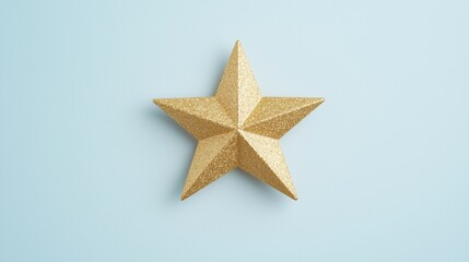 Decorative golden star figure minimalist design stylish artwork blue background aesthetic appeal