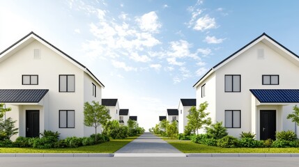 Enhancing energy efficiency in sunlit homes eco-friendly neighborhood image bright environment sustainable living concept