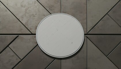 floor sticker mockup with concrete texture displayed as a 3d rendering