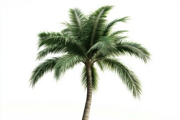Swaying palm tree against a serene backdrop perfect for tropical-themed projects and marketing materials