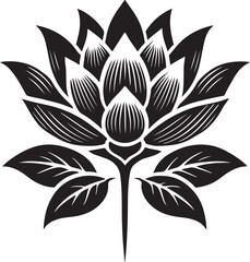 Continuous line drawing of lotus flower. One line drawing background. Vector illustration