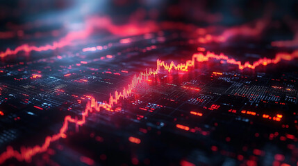electronic circuit board, stock market chart, stock market graph