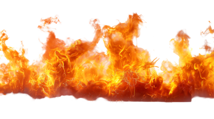 Fiery Orange Flames Abstract Texture, Fierce Blaze for Dramatic Themes, isolated on transparent background.