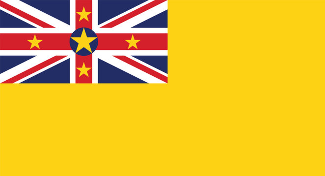 National Flag of Niue Vector Illustration of the Niuean Flag Niuean Yellow Ensign with Union Jack and Stars Official National Symbol of the Self-Governing State of Niue