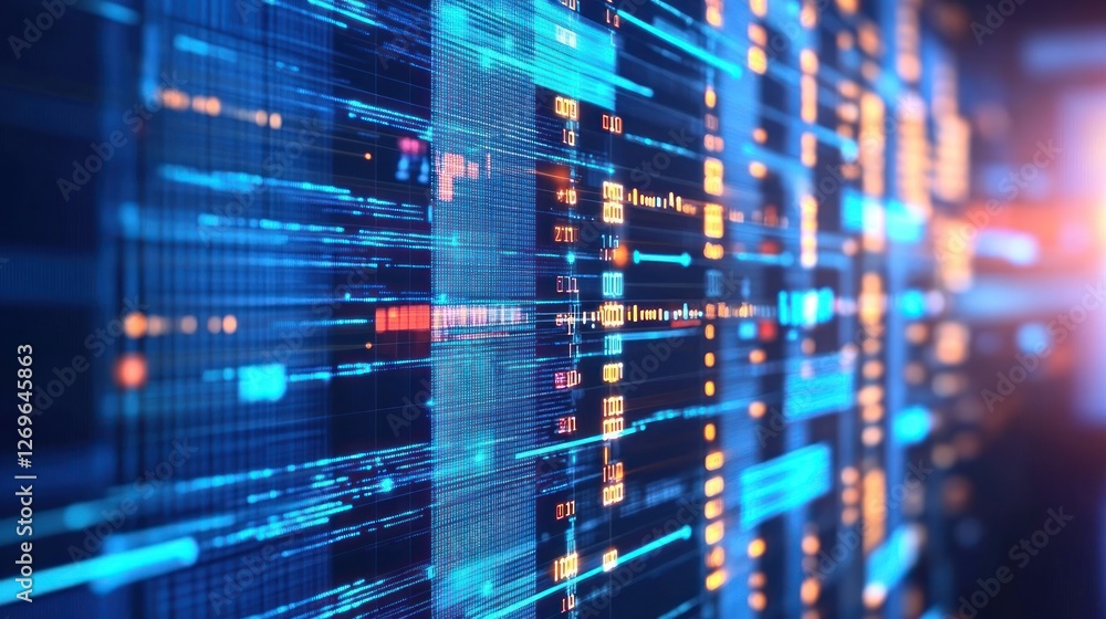 Poster Abstract digital representation of computer code and data flow