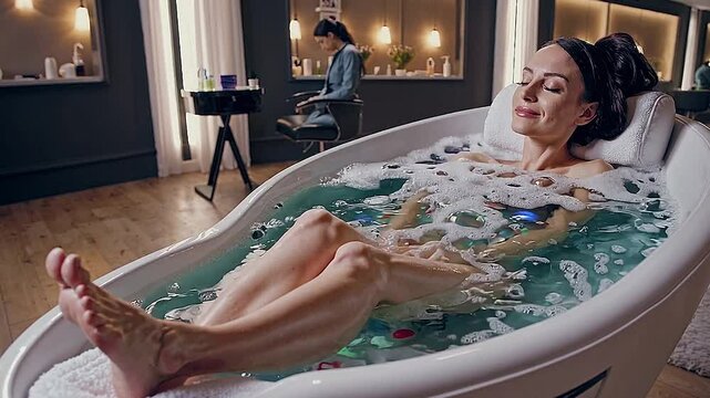 woman relaxing in spa
