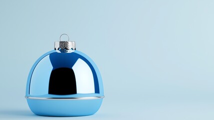 Obraz premium Decorative blue christmas ornament minimalist style studio setting elegant design close-up view