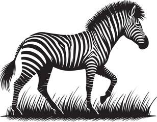 zebra and horse silhouette on white background
