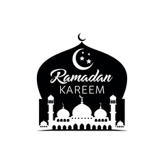 ramadan kareem silhouette logo vector line art logo design