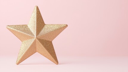 Celebratory gold star decoration studio setting photography minimalist environment close-up view glamour concept