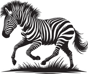 zebra and horse silhouette on white background
