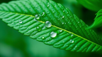Cannabis Leaf Dew Drops Macro Photography