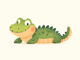 Obraz premium Friendly Cartoon Alligator