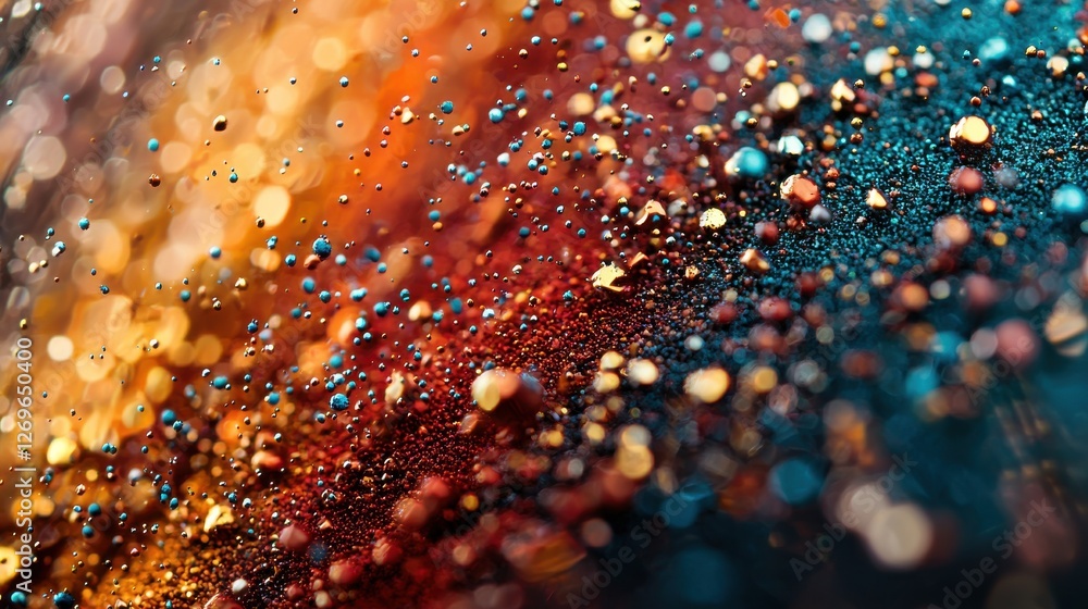 Poster dynamic color particles abstract art digital media vibrant environment close-up view visual inspirat