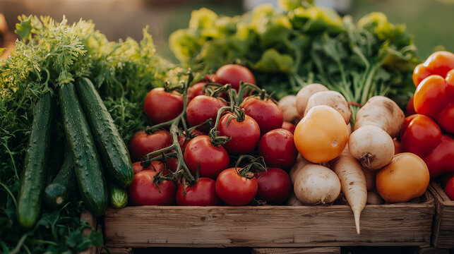 Gros plan de l&Atilde;&copy;gumes racines bio, terre encore accroch&Atilde;&copy;e, couleurs vibrantes sous une lumi&Atilde;&uml;re douce.