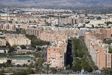 
Aerial view of the city of Alicante from its nearest mountain known as the Serra Grossa